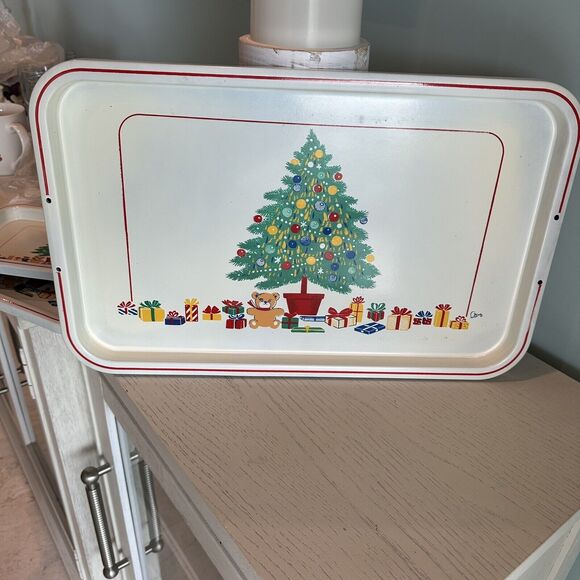Vintage 1985 Himark Christmas Trays 3 Piece Set Never Used - Picture 7 of 12